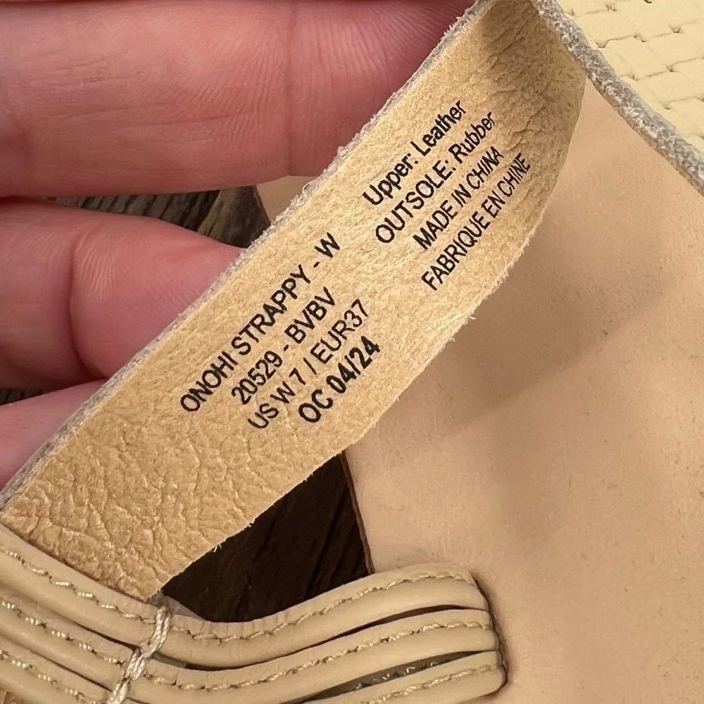 OluKai Onohi Strappy Leather Platform Sandals Beige Tan 20529-BVBV Womens 7